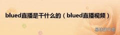 blued直播视频 blued直播是干什么的