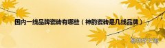 神韵瓷砖是几线品牌 国内一线品牌瓷砖有哪些
