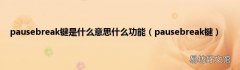 pausebreak键 pausebreak键是什么意思什么功能