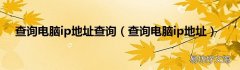 查询电脑ip地址 查询电脑ip地址查询