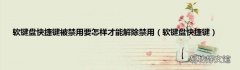 软键盘快捷键 软键盘快捷键被禁用要怎样才能解除禁用
