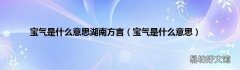 宝气是什么意思 宝气是什么意思湖南方言