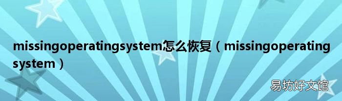missingoperatingsystem missingoperatingsystem怎么恢复