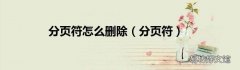 分页符 分页符怎么删除