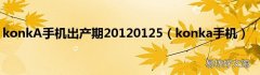 konka手机 konkA手机出产期20120125