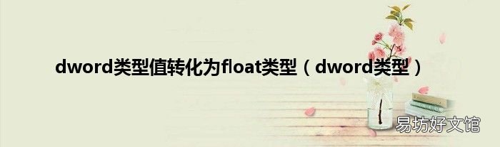 dword类型 dword类型值转化为float类型