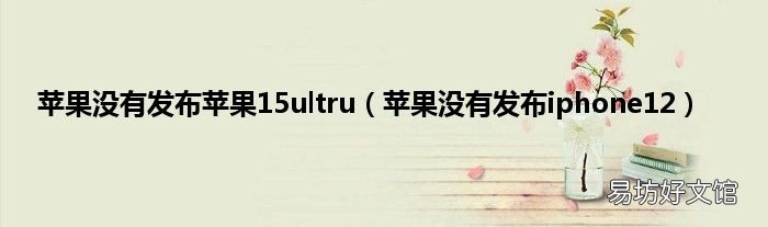 苹果没有发布iphone12 苹果没有发布苹果15ultru