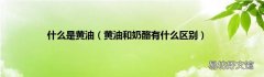 黄油和奶酪有什么区别 什么是黄油