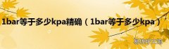 1bar等于多少kpa 1bar等于多少kpa精确