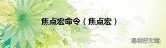 焦点宏 焦点宏命令