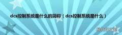 dcs控制系统是什么 dcs控制系统是什么的简称