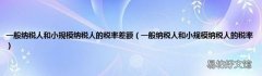 一般纳税人和小规模纳税人的税率 一般纳税人和小规模纳税人的税率差额