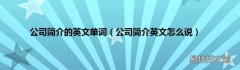 公司简介英文怎么说 公司简介的英文单词
