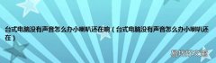 台式电脑没有声音怎么办小喇叭还在 台式电脑没有声音怎么办小喇叭还在响