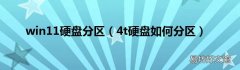 4t硬盘如何分区 win11硬盘分区
