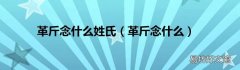 革斤念什么 革斤念什么姓氏