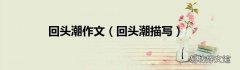 回头潮描写 回头潮作文