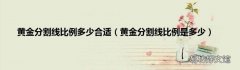 黄金分割线比例是多少 黄金分割线比例多少合适