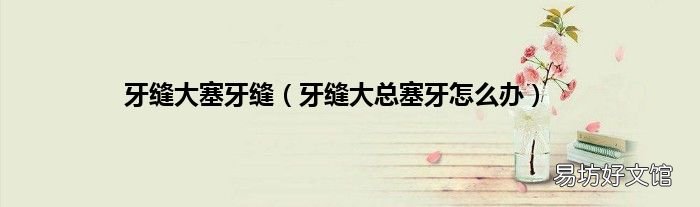 牙缝大总塞牙怎么办 牙缝大塞牙缝