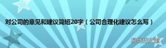 公司合理化建议怎么写 对公司的意见和建议简短20字