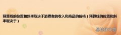 预算线的位置和斜率取决于 预算线的位置和斜率取决于消费者的收入和商品的价格