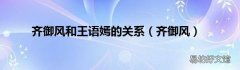齐御风 齐御风和王语嫣的关系