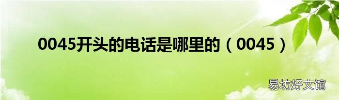 0045 0045开头的电话是哪里的