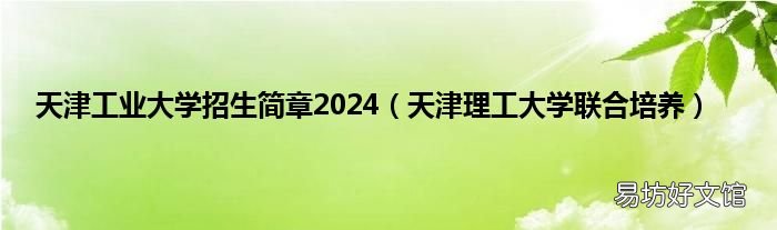 天津理工大学联合培养 天津工业大学招生简章2024