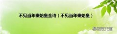 不见当年秦始皇 不见当年秦始皇全诗
