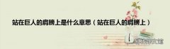 站在巨人的肩膀上 站在巨人的肩膀上是什么意思