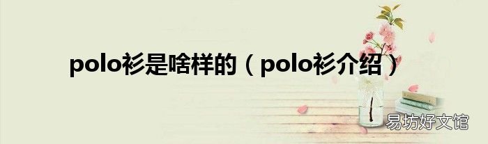 polo衫介绍 polo衫是啥样的