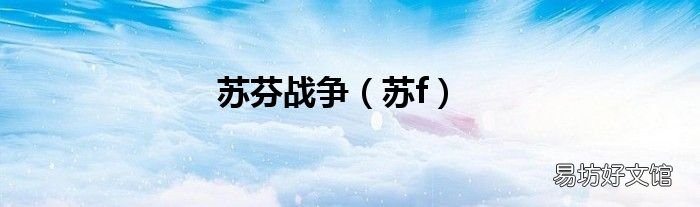 苏f 苏芬战争