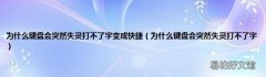 为什么键盘会突然失灵打不了字 为什么键盘会突然失灵打不了字变成快捷