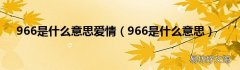 966是什么意思 966是什么意思爱情