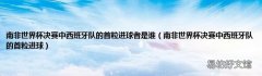 南非世界杯决赛中西班牙队的首粒进球 南非世界杯决赛中西班牙队的首粒进球者是谁