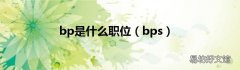 bps bp是什么职位