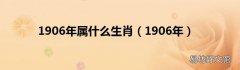 1906年 1906年属什么生肖