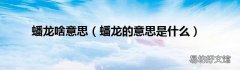 蟠龙的意思是什么 蟠龙啥意思