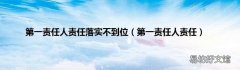 第一责任人责任 第一责任人责任落实不到位