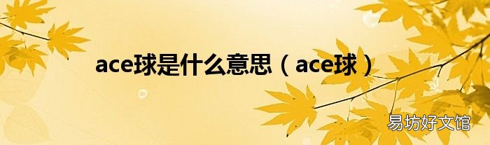 ace球 ace球是什么意思
