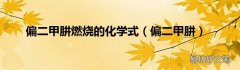 偏二甲肼 偏二甲肼燃烧的化学式