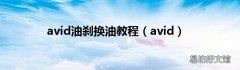 avid avid油刹换油教程