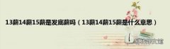 13薪14薪15薪是什么意思 13薪14薪15薪是发底薪吗