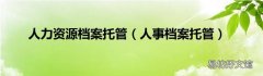 人事档案托管 人力资源档案托管