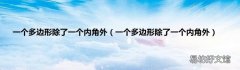 一个多边形除了一个内角外 一个多边形除了一个内角外