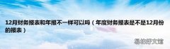 年度财务报表是不是12月份的报表 12月财务报表和年报不一样可以吗