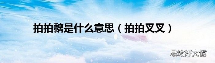拍拍叉叉 拍拍黐是什么意思