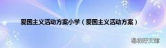 爱国主义活动方案 爱国主义活动方案小学