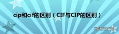 CIF与CIP的区别 cip和cif的区别