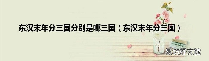 東漢末年分三國 東漢末年分三國分別是哪三國